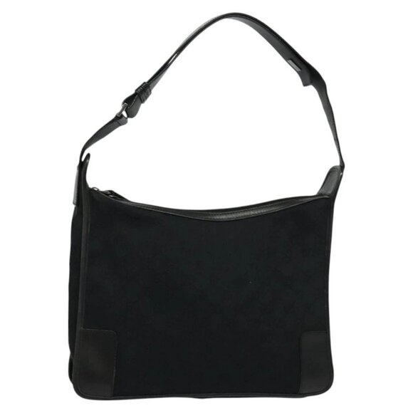 GUCCI GG Canvas Shoulder Bag Black Silver 001 4205 Auth 129471 - Picture 2 of 15
